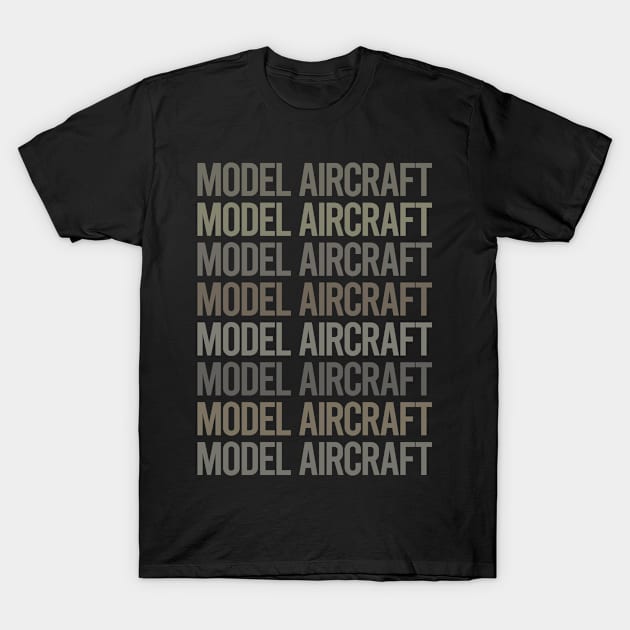 Gray Text Art Model Aircraft T-Shirt by Happy Life